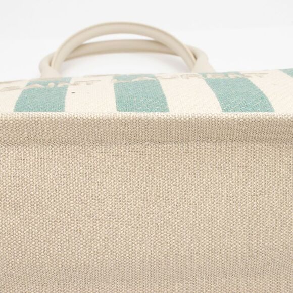 Saint Laurent Canvas Calfskin Striped Rive Gauche Large Tote - Picture 16 of 16